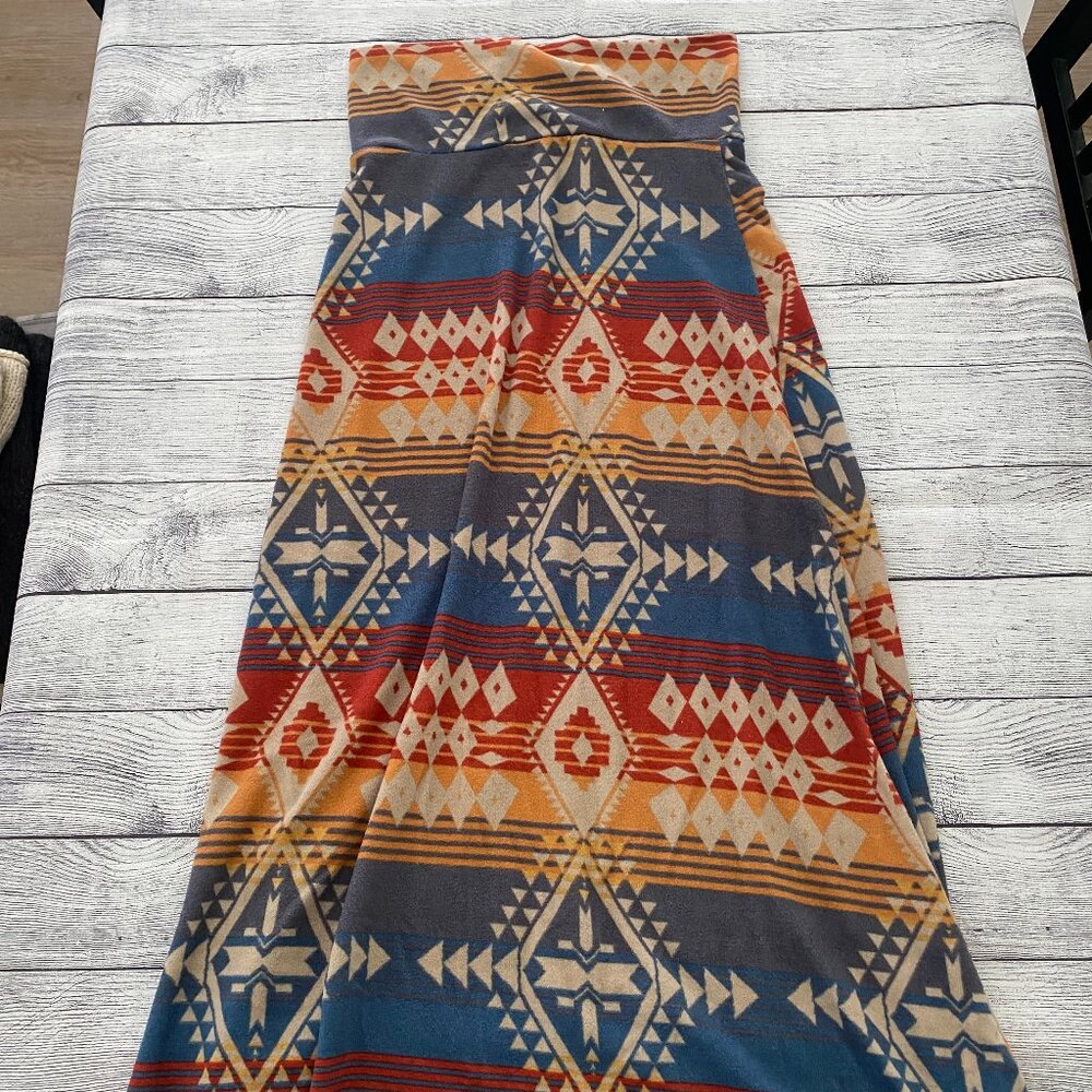 Living Doll Maxi Skirt Geometric Pattern Festival Prairie Southwestern Large